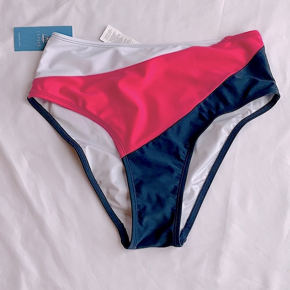 NWT CupShe Color Block Moderate Coverage Swim Bottoms Size Small